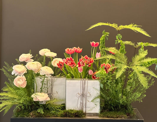Rosé & Apricot | Floral Tray Arrangement