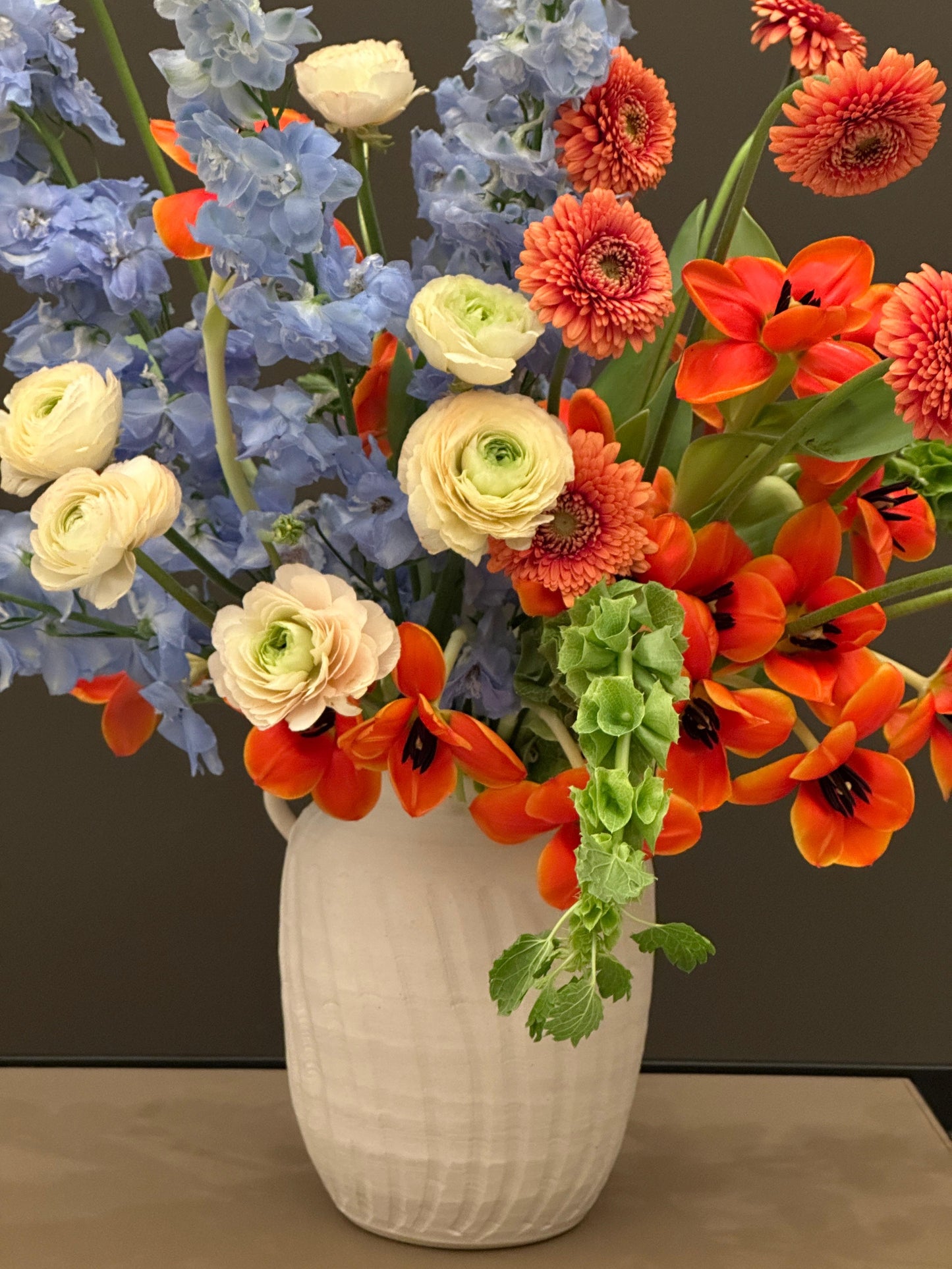 Coral & Sky Flower Arrangement